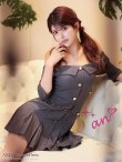 画像12: XSサイズあり【an /アン】オフショルダー/ 袖あり/ ハーフスリーブ/ ボタン/ プリーツ/ Aライン/ ミニドレス/ キャバドレス[OF05] (12)