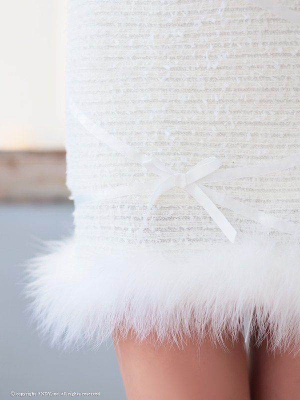 画像30: XSサイズあり【an /アン】 ツイード/ リボン/ バストジップ/ チェーンショルダー/ タイト/ ミニドレス/ キャバドレス[OF05] (30)