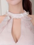 画像15: XSサイズあり【an /アン】フリル/ ネックパール/ ハイネック/ 楊柳シフォン/ バストカット/ タイト/ セットアップ/ ミニドレス/ キャバドレス[OF05] (15)