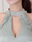 画像23: XSサイズあり【an /アン】フリル/ ネックパール/ ハイネック/ 楊柳シフォン/ バストカット/ タイト/ セットアップ/ ミニドレス/ キャバドレス[OF05] (23)
