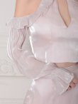 画像16: XSサイズあり【an /アン】フリル/ ネックパール/ ハイネック/ 楊柳シフォン/ バストカット/ タイト/ セットアップ/ ミニドレス/ キャバドレス[OF05] (16)