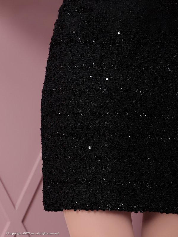 画像21: XSサイズあり【an /アン】ショルダーリボン/ チェーン/ ストレッチ/ ツイード/ バストカット/ シアー/ タイト/ ミニドレス/ キャバドレス[OF05] (21)