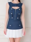 インディゴxホワイト モデル：ゆめ　身長：160cm　着用サイズ：Sサイズ