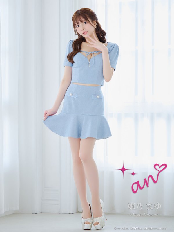 ブルー モデル:姫乃まゆ 身長:153cm 着用サイズ:Sサイズ