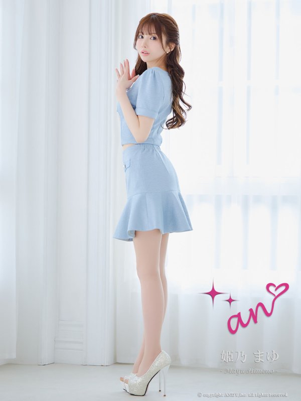 ブルー モデル:姫乃まゆ 身長:153cm 着用サイズ:Sサイズ