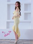 画像5: XSサイズあり【an /アン】ダイヤ柄/ テールカット/ リボン/ フロントジップ/ カットアウト/ ハイネック/ 袖付き/ 2way/ タイト/ マーメイド/ ミディアムドレス/ キャバドレス[OF05] (5)