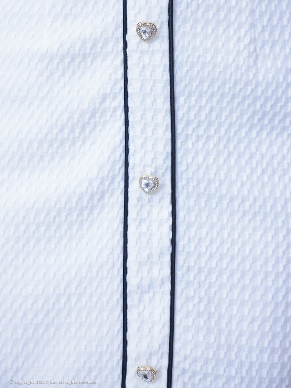 画像10: XSサイズあり【an /アン】 2way/ ハートボタン/ パイピング/ チュール/ ノースリーブ/ タイト/ ミニドレス/ キャバドレス[OF05] (10)