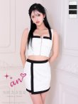 ホワイトxブラック モデル：天使あさまる　着用サイズ：Sサイズ