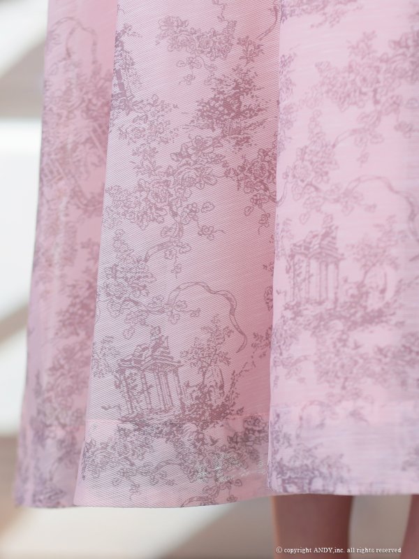 画像15: XSサイズあり【an /アン】クラシカル/ トワルドジュイ/ 立体フラワー/ キャミソール/ フレア/ Aライン/ ミモレ丈/ ミディアムドレス/ キャバドレス[OF05] (15)