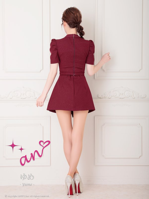 ワインレッド　モデル：ゆめ　身長：160cm　着用サイズ：Sサイズ