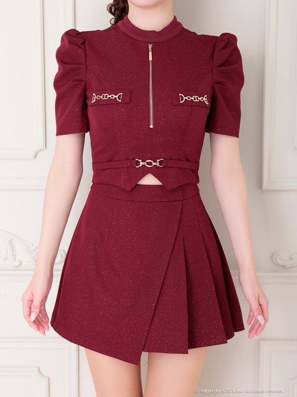 ワインレッド　モデル：ゆめ　身長：160cm　着用サイズ：Sサイズ