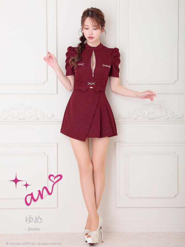 ワインレッド　モデル：ゆめ　身長：160cm　着用サイズ：Sサイズ