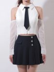 画像15: XSサイズあり【an /アン】4way/ 袖取り外し可能/ ネクタイ付き/ 襟/ フロントジップ/ アメスリ/ プリーツ/ フレア/ セットアップ/ ミニドレス/ キャバドレス[OF05] (15)