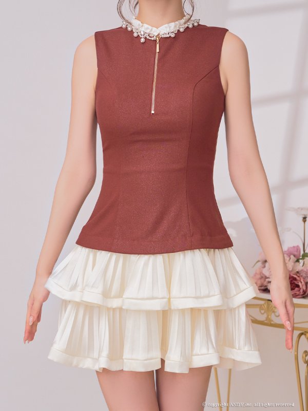 ブラウンxアイボリー モデル：まりん　着用サイズ：Sサイズ