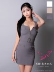画像1: XSサイズあり【an /アン】スクエアネック/ バストジップ/ ノースリーブ/ ベルトデザイン/ タイト/ ミニドレス/ キャバドレス[OF05] (1)