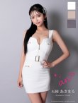 画像9: XSサイズあり【an /アン】スクエアネック/ バストジップ/ ノースリーブ/ ベルトデザイン/ タイト/ ミニドレス/ キャバドレス[OF05] (9)