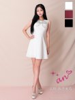 画像15: XSサイズあり【an/アン】ビジュー/ スパンコール/ リボン/ チャーム付き/ バストジップ/ ノースリーブ/ ワンカラー/ Aライン/ フレア/ ミニドレス/ キャバドレス[OF05] (15)