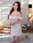 ホワイト　モデル：ももか　身長：156cm　着用サイズ：Sサイズ