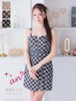 画像16: XSサイズあり【an/アン】チェック柄/ ショルダーバックル/ フロントジップ/ ノースリーブ/ ハイウエスト切替/ プリーツ/ フレア/ ミニドレス/ キャバドレス[OF05] (16)
