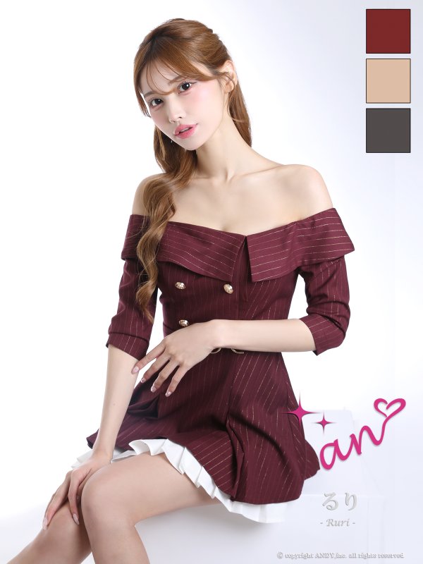 ワインレッド　モデル：るりぴ　身長：165cm　着用サイズ：Sサイズ