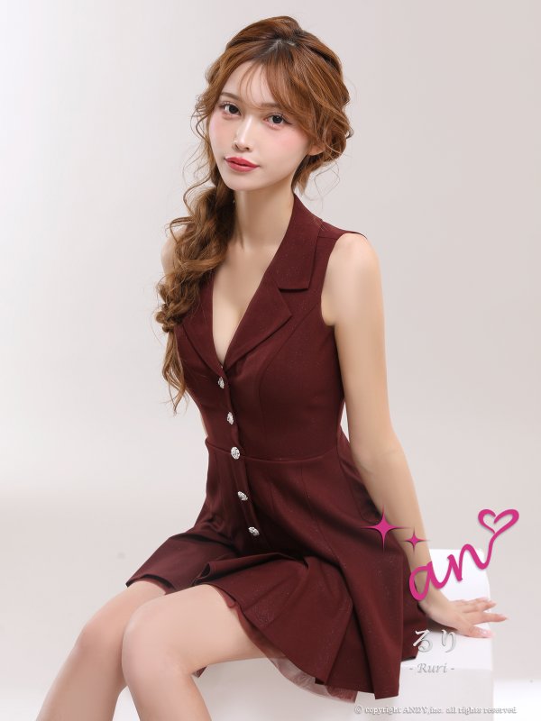 ワインレッド モデル：るりぴ　身長：165cm　着用サイズ：Sサイズ