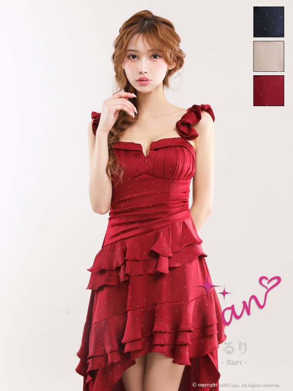 バーガンディ　モデル：るりぴ　身長：165cm　着用サイズ：Sサイズ