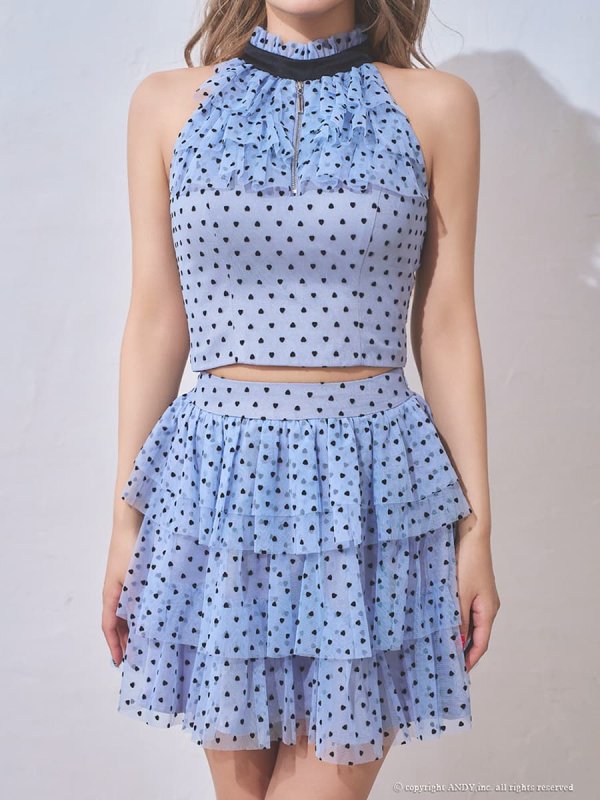 ブルー　モデル：如月れい　身長：156cm　着用サイズ：Sサイズ