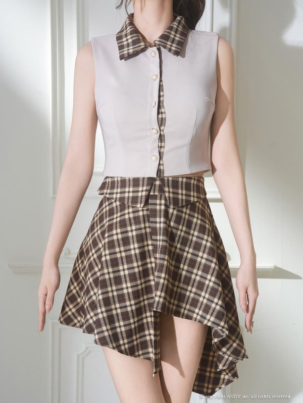 ベージュxブラウン	モデル：まりん　身長：164cm　着用サイズ：Sサイズ