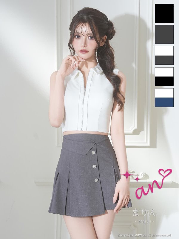 ホワイトｘグレー　モデル：まりん　身長：164cm　着用サイズ：Sサイズ