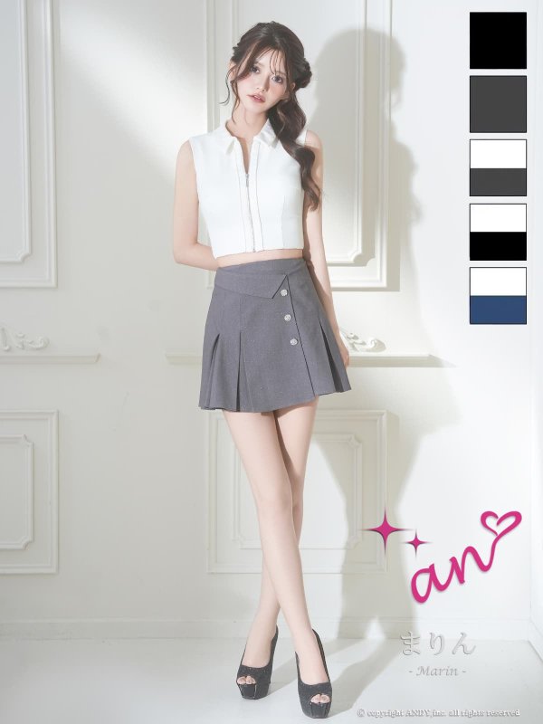 ホワイトｘグレー　モデル：まりん　身長：164cm　着用サイズ：Sサイズ