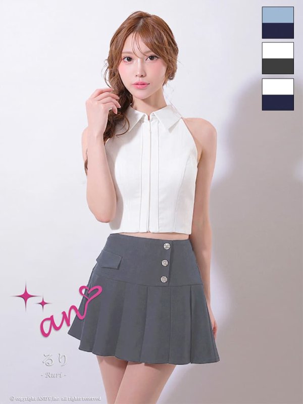 ホワイトxグレー モデル：るりぴ　身長：165cm　着用サイズ：Sサイズ