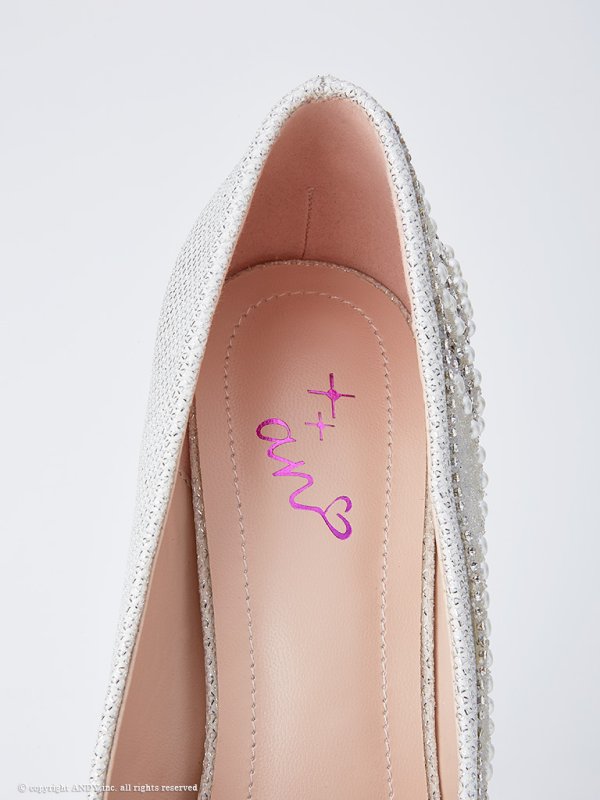 画像12: ☆人気の為再入荷☆【an D-SELECTION 02 COLLECTION 17】14cmヒール/ パール/ ビジュー/ オープントゥパンプス[OF02] (12)