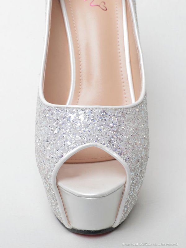 画像17: 【an】5color/ 14.5cmヒール/ グリッター/ ハイヒール/ ピンヒール/ オープントゥパンプス [OF02] (17)
