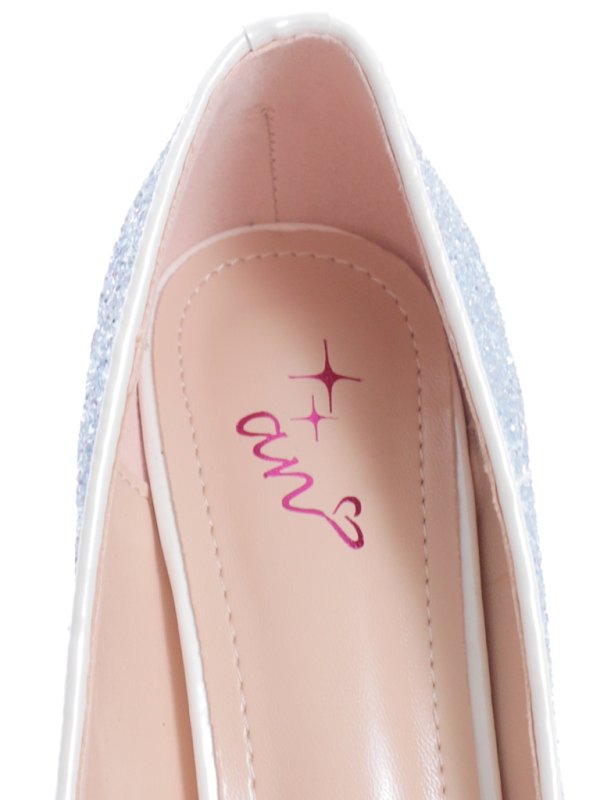 画像9: 【an】2color/ 14cmヒール/ グリッター/ ラメ/ グラデーション/ リボンモチーフ/ ハイヒール/ ピンヒール/ オープントゥパンプス [OF02] (9)