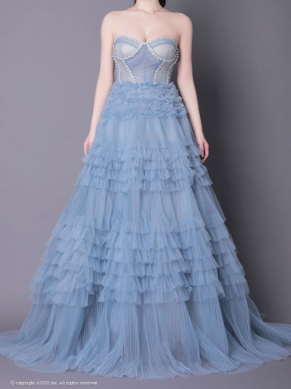 画像5: ANDY Fashion Press vol.17 掲載商品【couture an/クチュールアン】ハートカット/ フリル/ チュール/ シフォン/ フレア/ Aライン/ プリンセス/ ロングドレス/ キャバドレス long[OF05] (5)