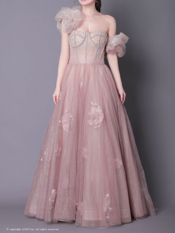 画像5: ANDY Fashion Press vol.17 掲載商品【couture an/クチュールアン】 グラデーション/ フラワー/ オフショル/ ラメチュール/ ビジュー/ フレア/ Aライン/ プリンセス/ ロングドレス/ キャバドレス long[OF05] (5)