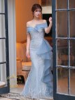 画像8: 【couture an/クチュールアン】オフショルダー/ ビーズ刺繍/ アシンメトリー/ フリル/ マーメイド/ ロングドレス/ キャバドレス long[OF05] (8)