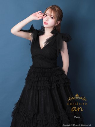 美品　キャバドレス　ラウンジドレス　チェック柄フリルドレス　ロングドレス Tika ロングドレス 演奏会 キャバ ドレス キャバドレス ロング