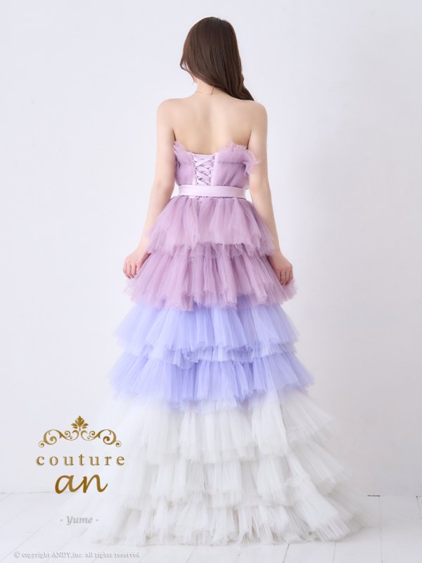 画像11: ANDY Fashion Press 19掲載【couture an/クチュールアン】グラデーション/ フリル/ チュール/ ベア/ リボン/ フレア/ Aライン/ プリンセス/ ロングドレス/ キャバドレス long[OF05] (11)