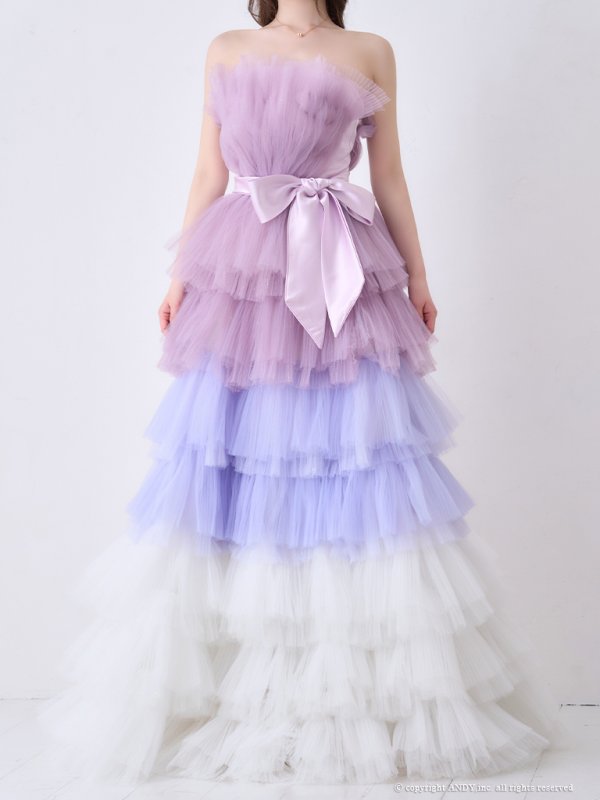 画像13: ANDY Fashion Press 19掲載【couture an/クチュールアン】グラデーション/ フリル/ チュール/ ベア/ リボン/ フレア/ Aライン/ プリンセス/ ロングドレス/ キャバドレス long[OF05] (13)