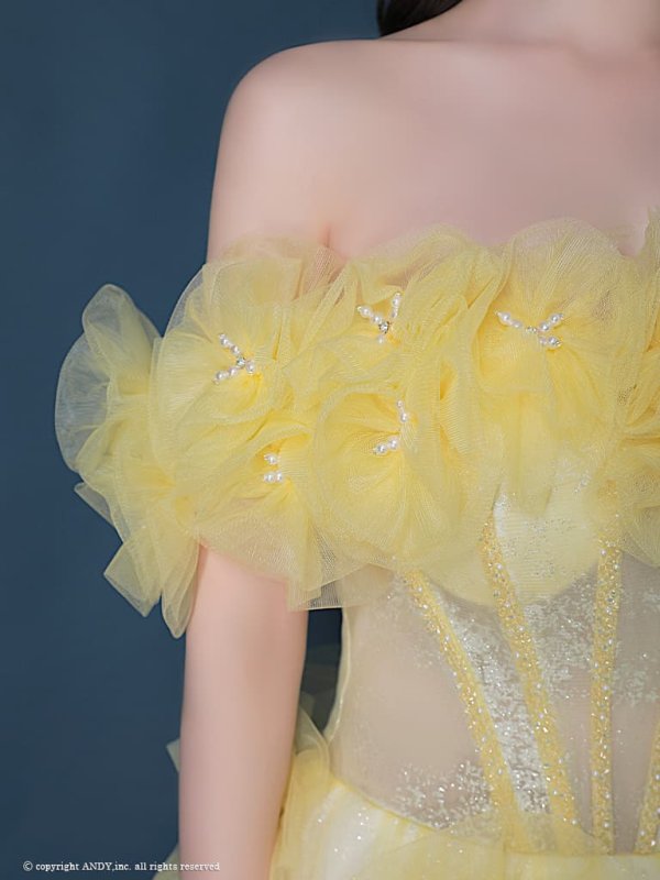 イエロー　モデル：ゆめ　身長：160cm　着用サイズ：S(XS〜M)サイズ