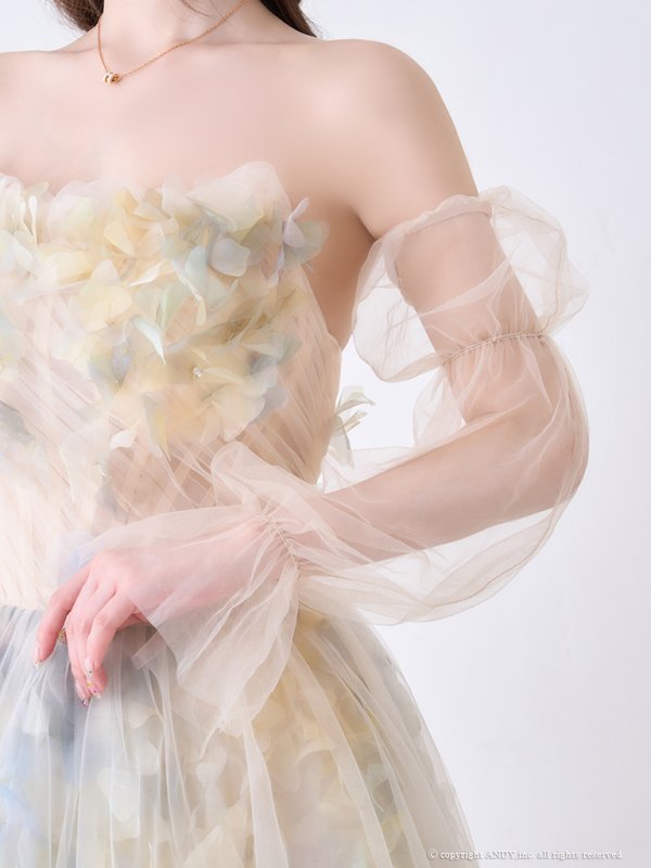 画像7: 【couture an/クチュールアン】ベア/ シフォン/ チュール/ 立体フラワー/ フレア/ Aライン/ プリンセス/ ロングドレス/ キャバドレス long[OF05] (7)