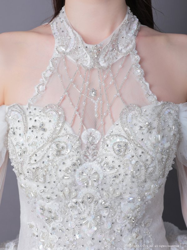 画像6: 【couture an/クチュールアン】アメスリ/ レース/ 袖あり/ スパンコール/ ビーズ/ 刺繍/ ロングスリーブ/ オフショル/ Aライン/ プリンセス/ ロングドレス/ キャバドレス long[OF05] (6)