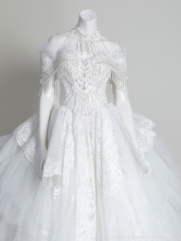 画像26: 【couture an/クチュールアン】レース/ チュール/ オフショルダー/ プリンセス/ エレガント/ ロングドレス/ ビーズ装飾/ ゴージャス/ パーティードレス/ シアー/キャバドレス long[OF05] (26)