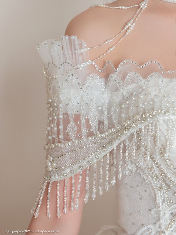 画像22: 【couture an/クチュールアン】レース/ チュール/ オフショルダー/ プリンセス/ エレガント/ ロングドレス/ ビーズ装飾/ ゴージャス/ パーティードレス/ シアー/キャバドレス long[OF05] (22)