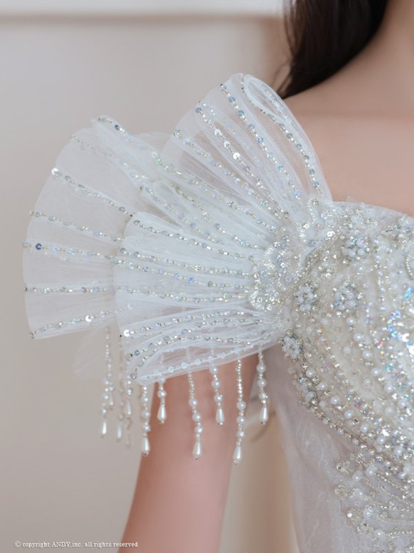 画像7: 【couture an/クチュールアン】スパンコール/ チュール/ ビジュー/ オフショルダー/ プリンセス/ エレガント/ ゴージャス/ ロングドレス/ ラグジュアリー/ キャバドレス long[OF05] (7)