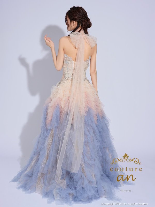 アイボリー×ブルー　モデル：まりん　身長：171cm　着用サイズ：Sサイズ(XS-M)