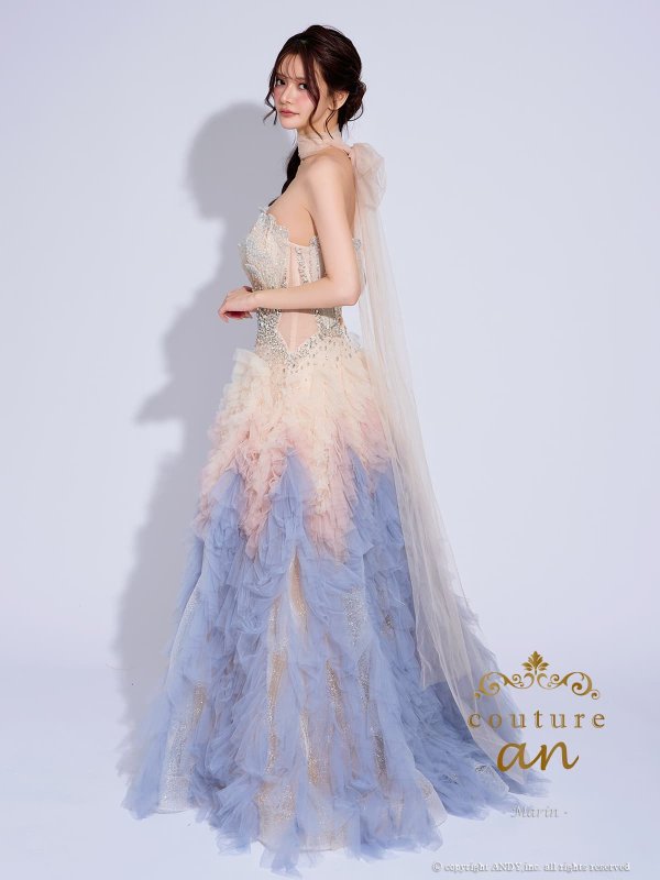 アイボリー×ブルー　モデル：まりん　身長：171cm　着用サイズ：Sサイズ(XS-M)