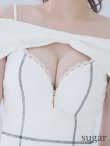 画像18: XSサイズあり【an /アン】 リボンモチーフ/ オフショルダー/ バストジップ/ キャミソール/ バイカラー/ タイト/ ミニドレス/ キャバドレス[OF05] (18)