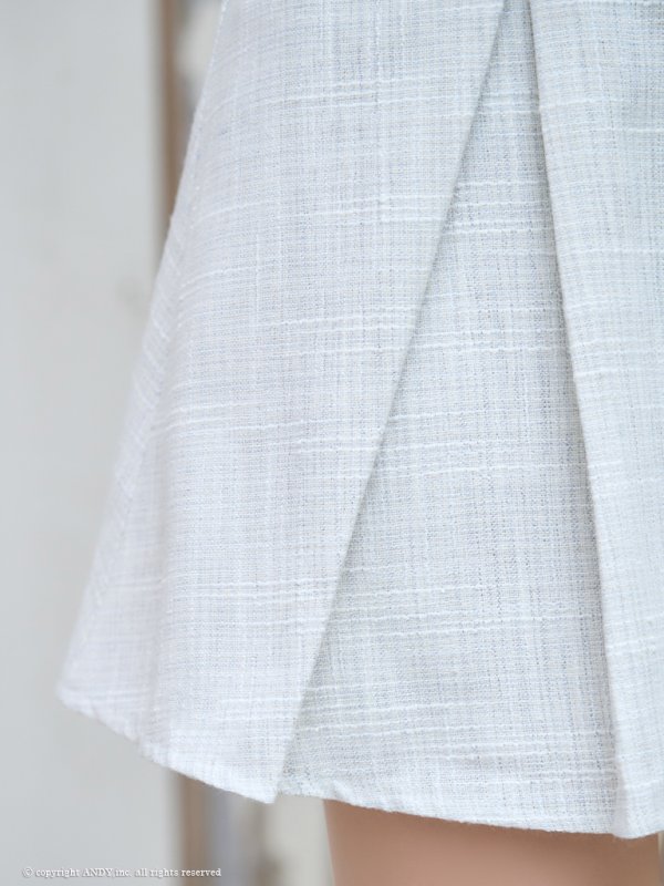 画像23: XSサイズあり【an /アン】ツイード/ 2way/ キャミソール/ 袖あり/ パフスリーブ/ プリーツ/ 編み上げ/ Aライン/ セットアップ/ ミニドレス/ キャバドレス[OF05] (23)